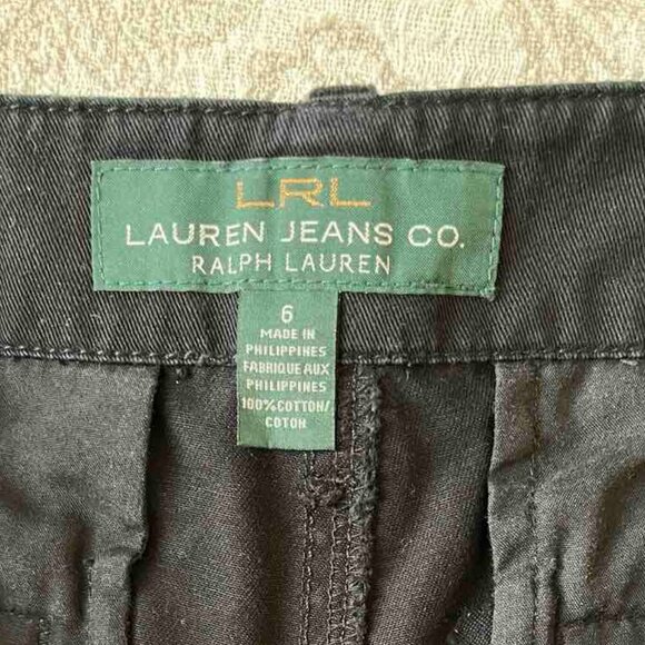 Women's Shorts Lauren Ralph Lauren 6 Bermuda Black Mid Rise Casual - Picture 4 of 12